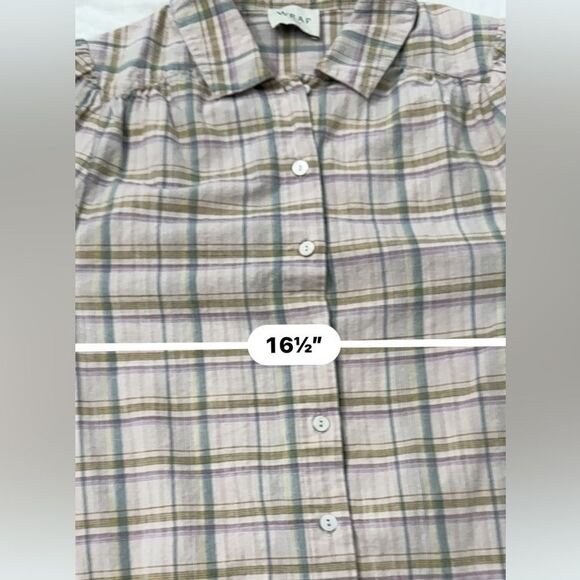 Wrap London Plaid long sleeve Button-Up relaxed fit Shirt- EUC- size4 - Picture 13 of 16